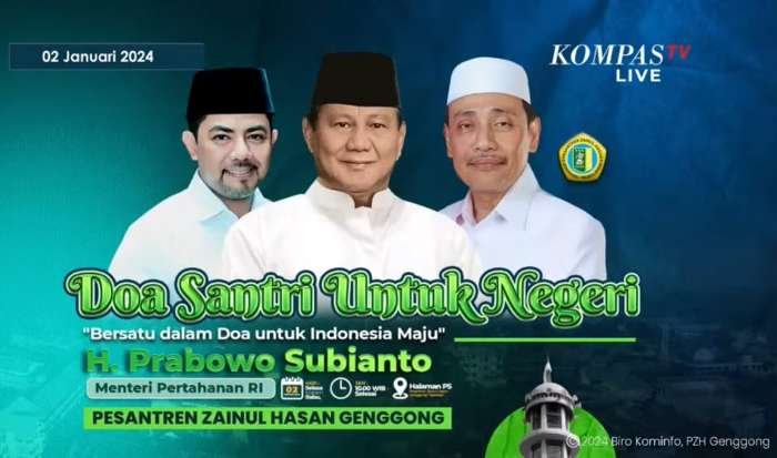 Doa santri untuk Prabowo Subianto.