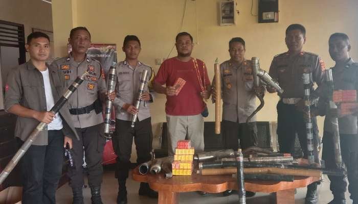 Polsek Alas gelar cipkon, sita petasan dan knalpot racing.