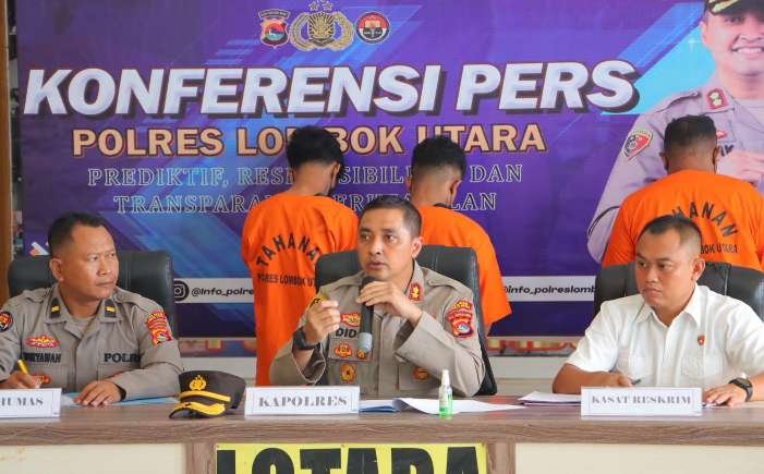 Konferensi Pers Polres Lombok Utara.