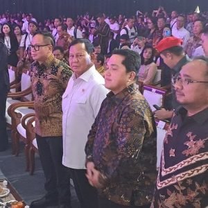 Screenshot YouTube @kompas.com ( Prabowo Subianto menghadiri acara natal bersama BUMN)