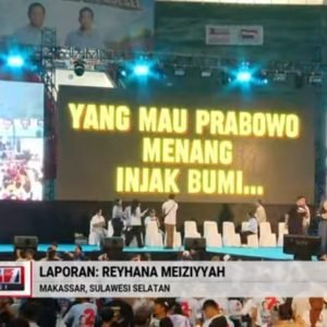 Prabowo Subianto bersama tim berkampanye dan bersilaturrahmi di Makassar, Sulawesi Selatan (screenshot YouTube tvOneNews)