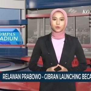 Berita TKN Prabowo-Gibran launching ratusan becak listrik di Madiun (screenshot YouTube KompasTV)