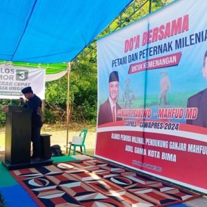 Koordinator 'ADIL GAMA', Kota Bima, Ihsan Iskandar, mengajak seluruh warga Kelurahan Jatibaru Timur untuk mendukung dan memenangkan pasangan Ganjar Mahfud